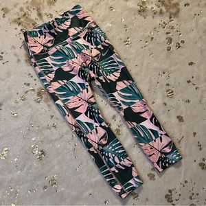 NWT! Nike S Leaf Tropical Botanical Print Running crop Fast Leggings